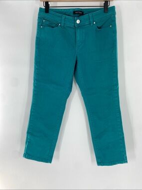 White House Black Market Teal Slim Crop Pants Jeans Size 4 Gently Used